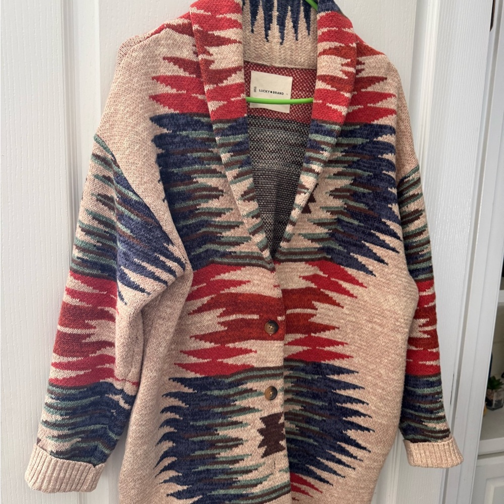Lucky Brand Multicolor Aztec Cardigan